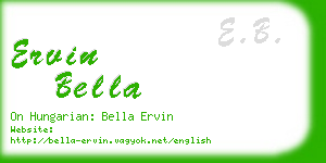 ervin bella business card
